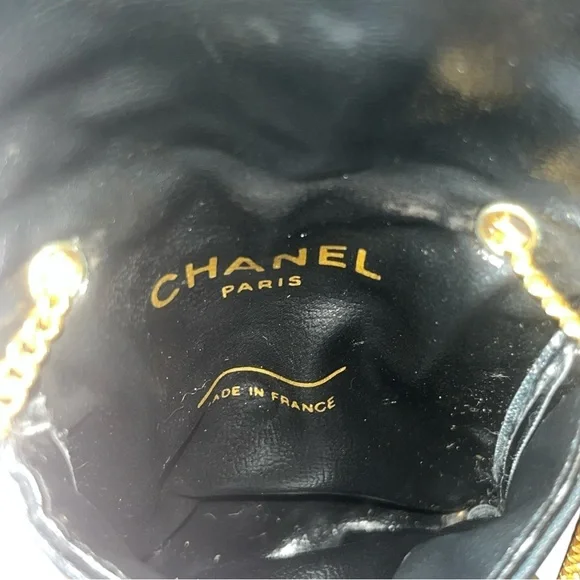 Vintage Chanel Black Quilted Micro Bag - with Chanel Gift Bag - Picture 11 of 15